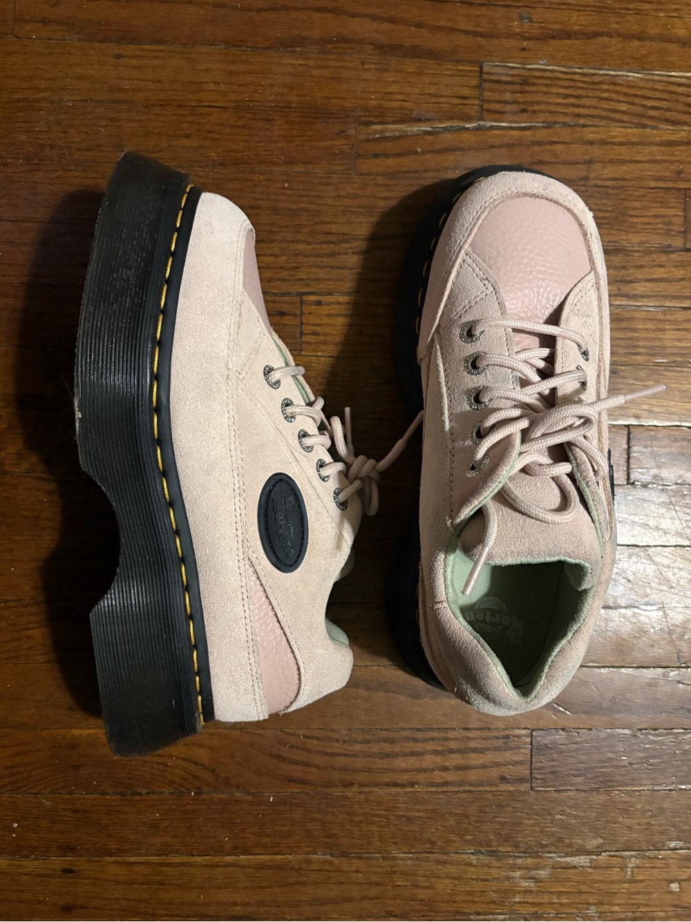 Dr. Martens Pink Platform Lace-Up Sneakers